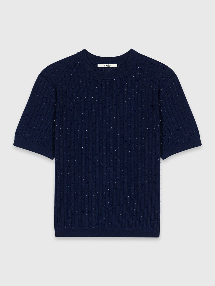 Tonal rhinestone jumper
