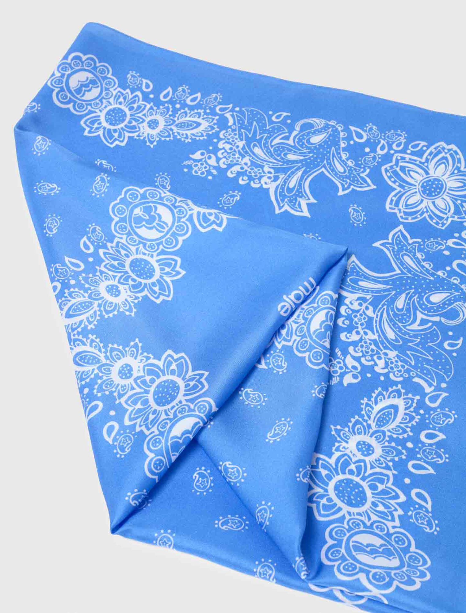Bandana print silk scarf