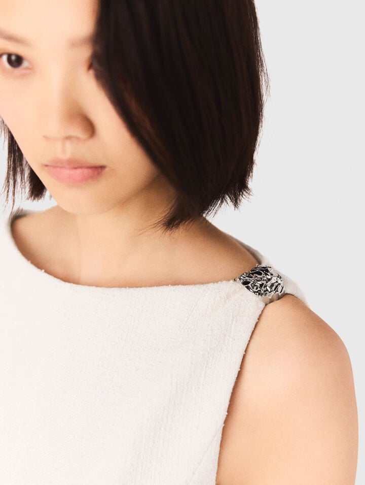 Short flared tweed dress