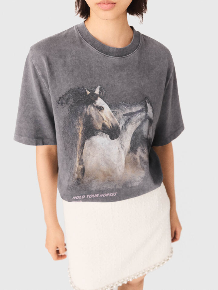 Horse print T-shirt
