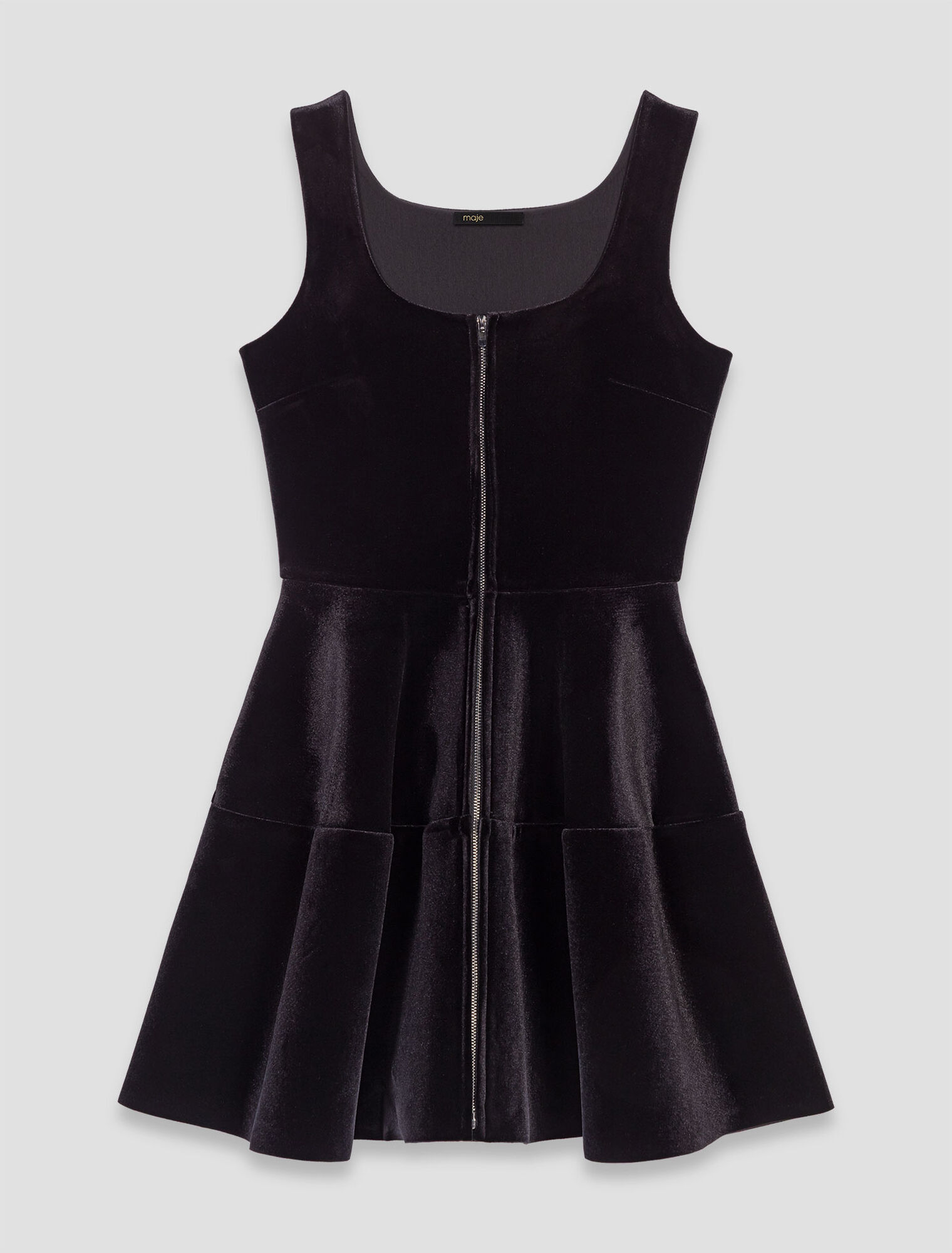 Short velvet skater dress