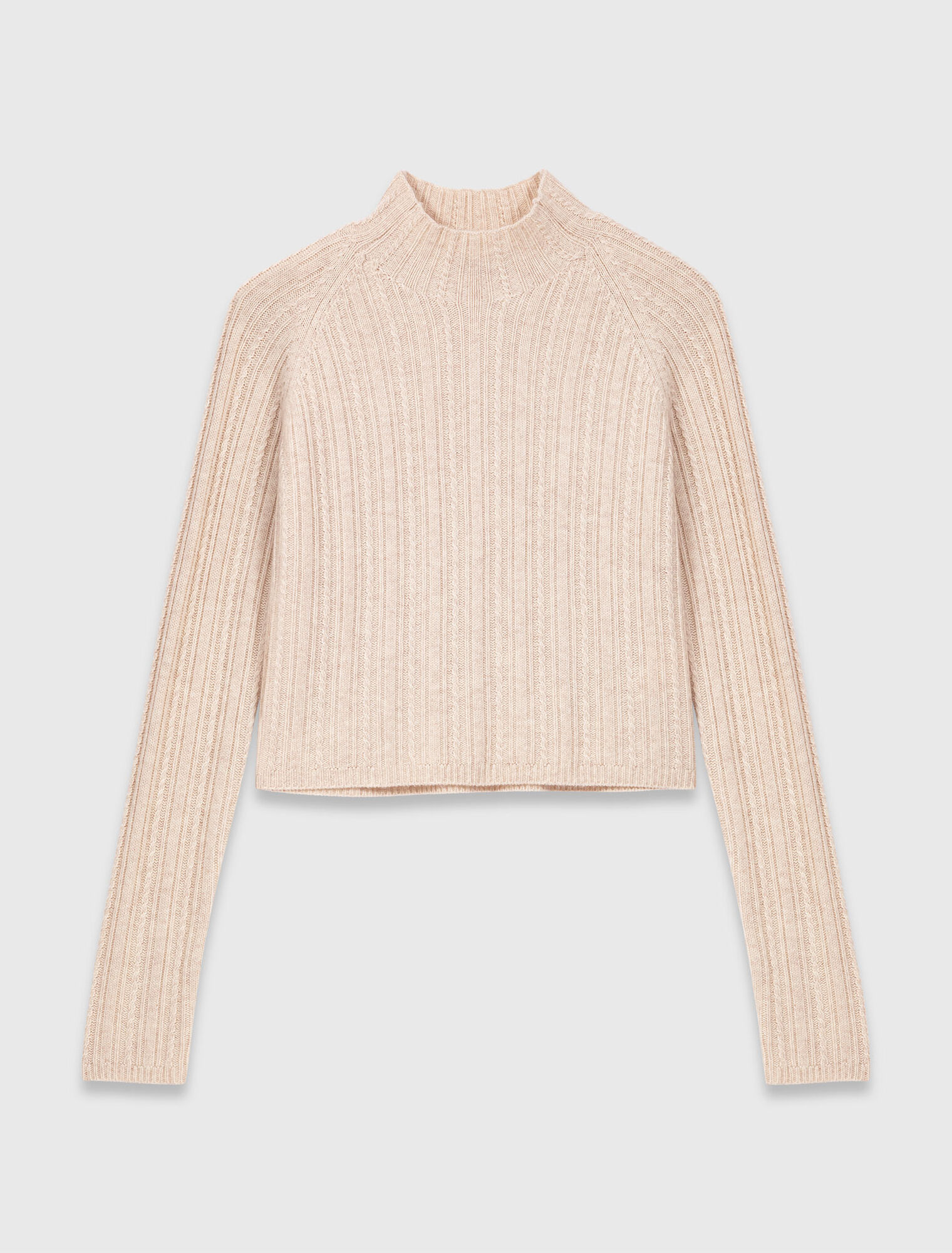 Cropped cable-knit jumper