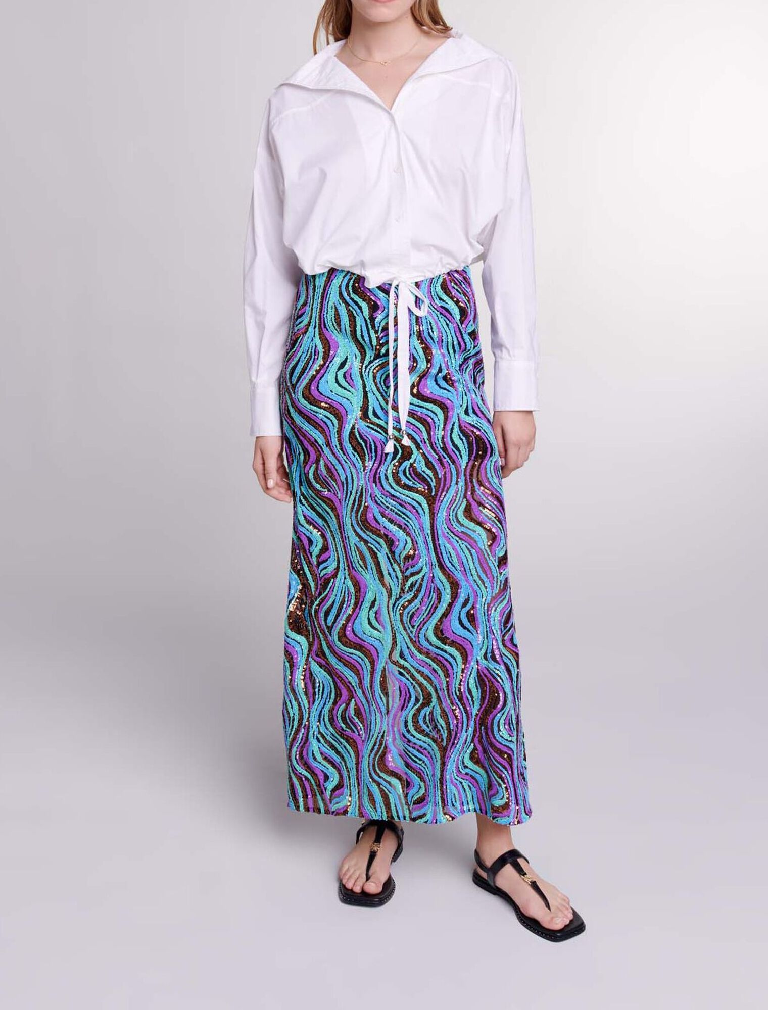 Sequin maxi skirt