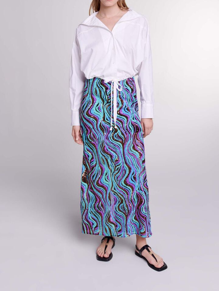 Sequin maxi skirt