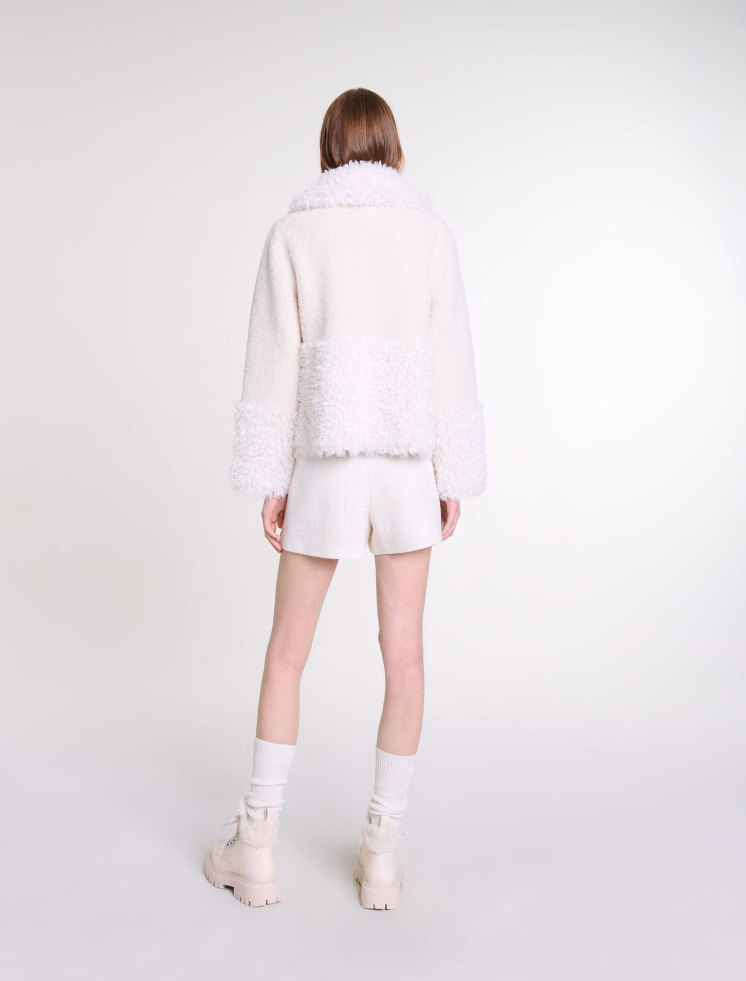 Short fake fur coat