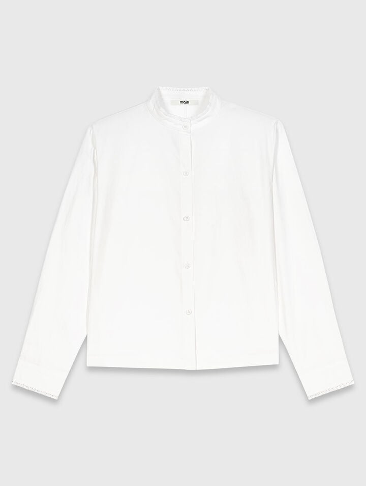 Shirt with removable pussy bow