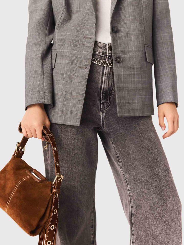 Topstitched suede Miss M Mini bag