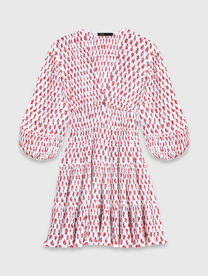 Patterned pleated dress