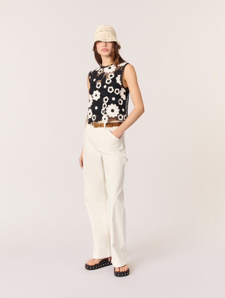 Floral crochet top