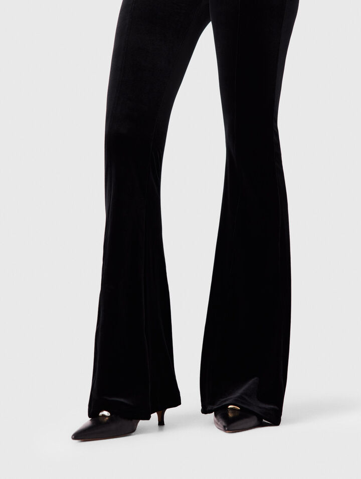 Stretch velour trousers