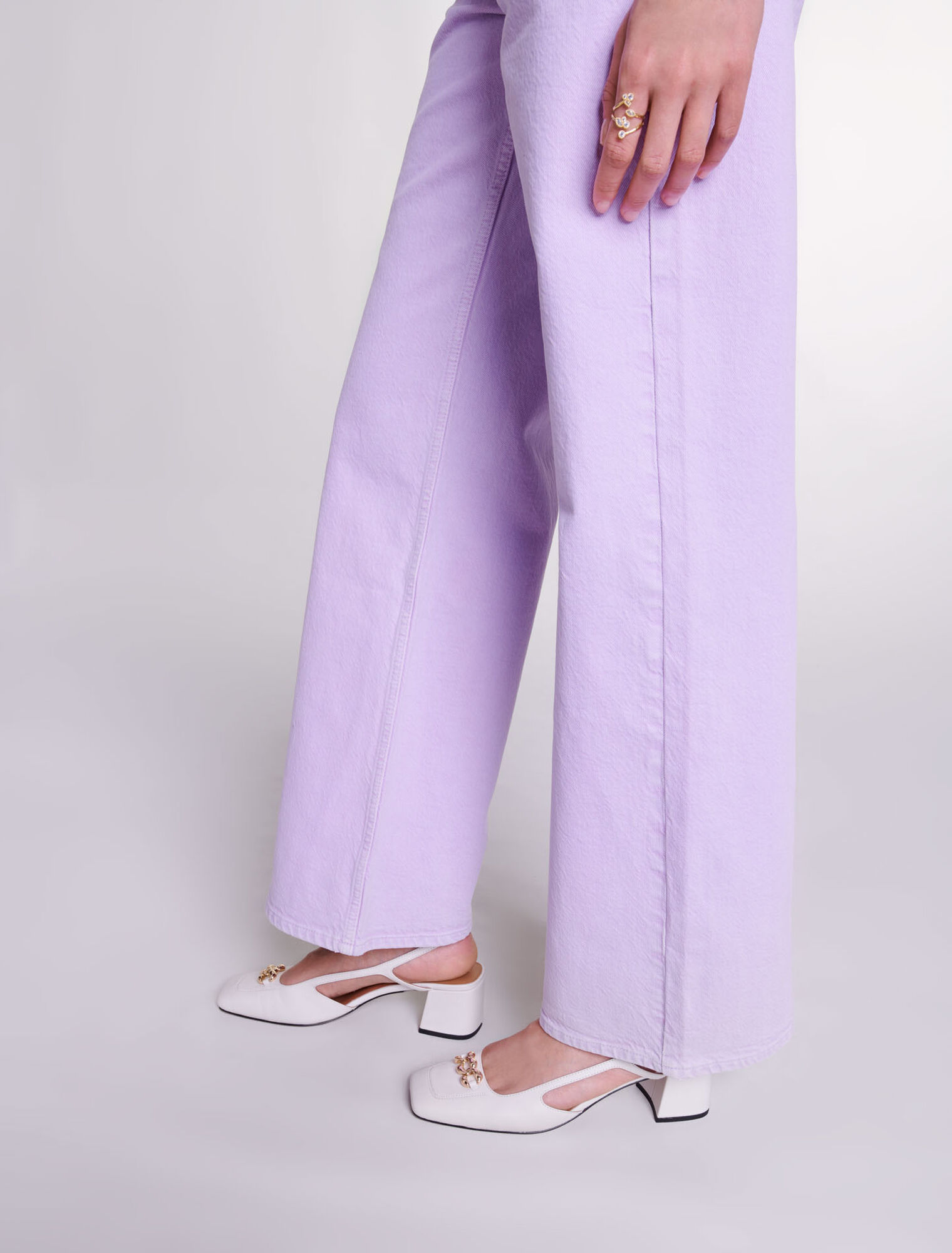 Faded wide-leg jeans