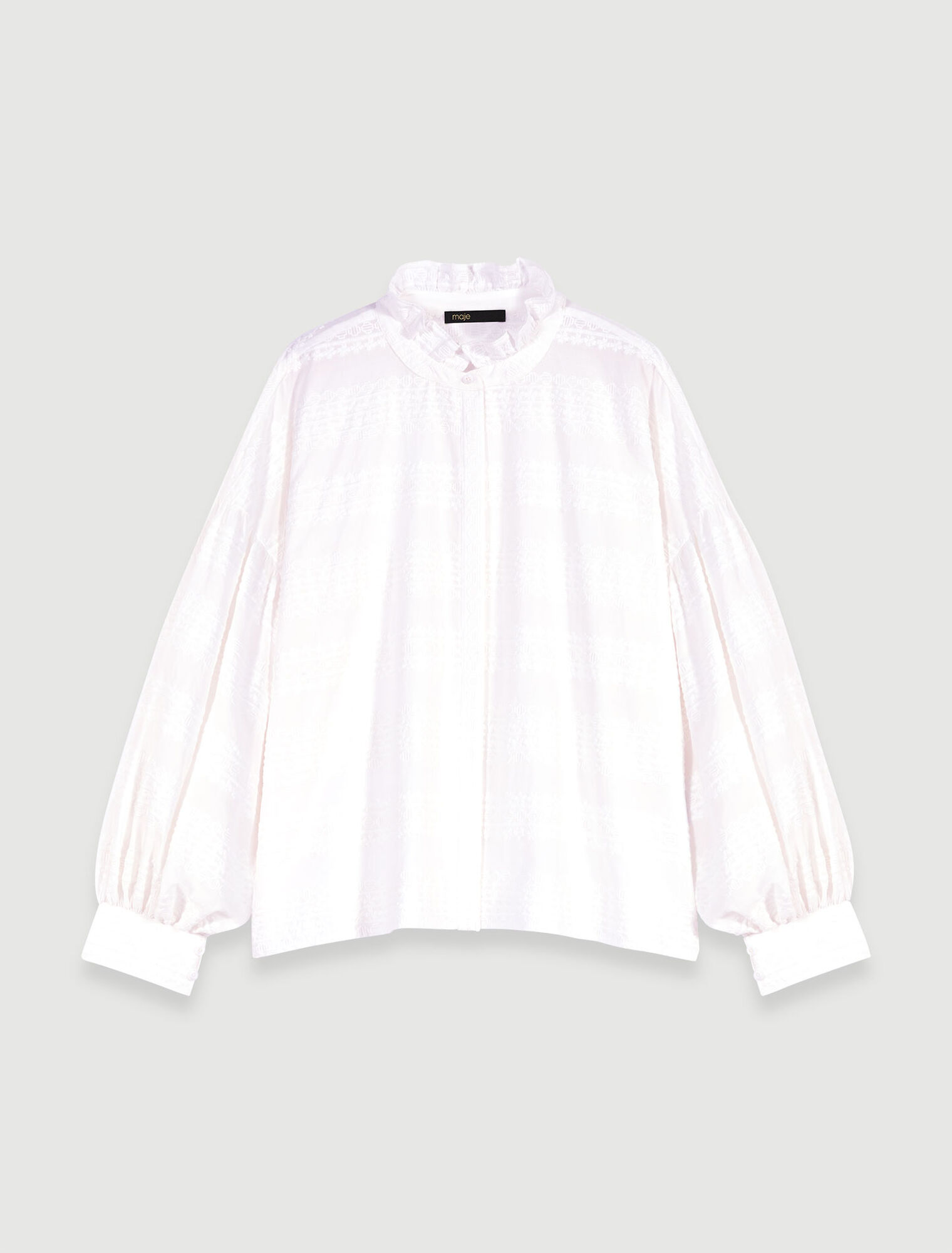 Embroidered ruffled shirt