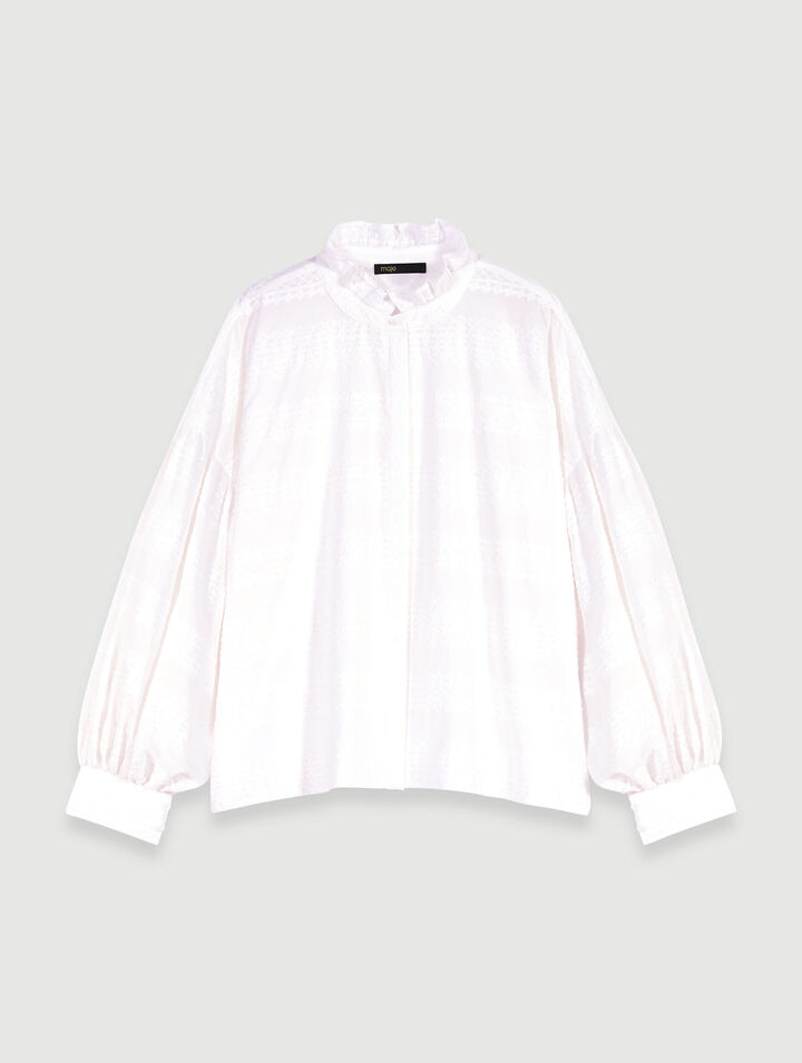 Embroidered ruffled shirt