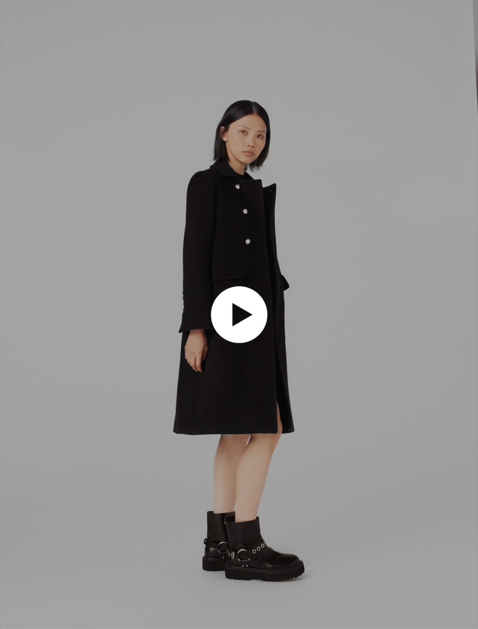 Long wool blend coat