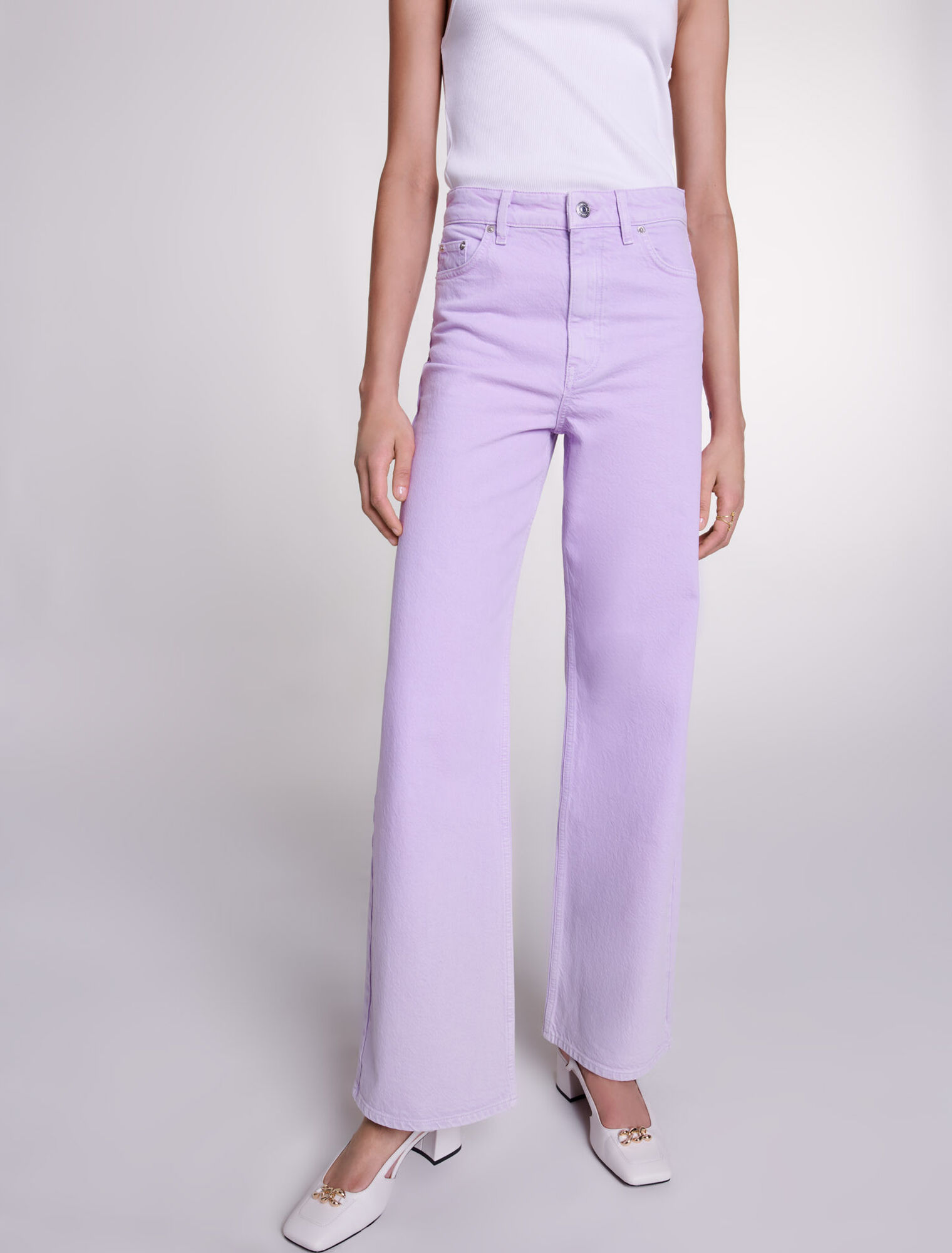 Faded wide-leg jeans