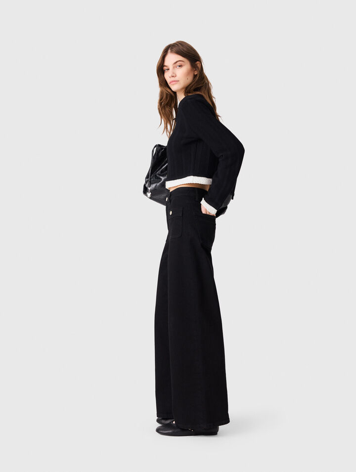 Straight-leg jeans with patch pockets