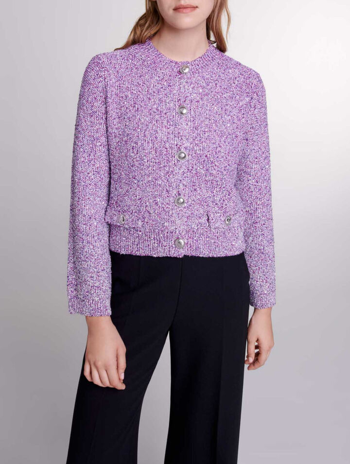 Sequin knit cardigan