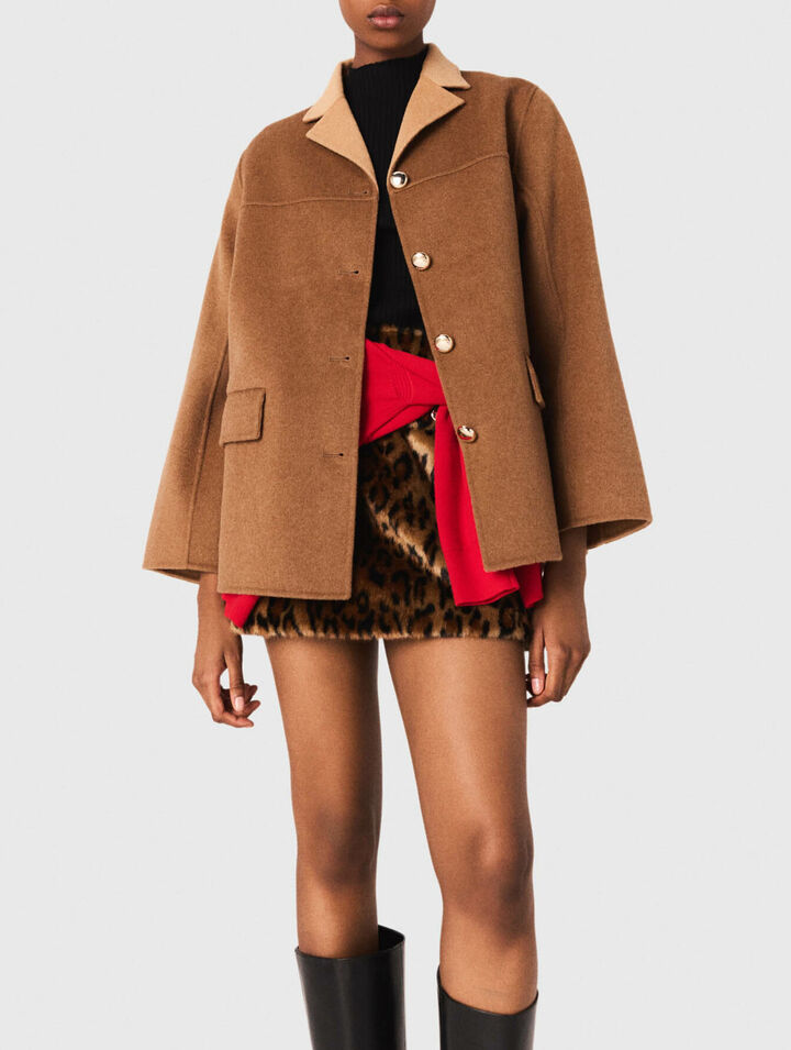Double-faced mid-length coat