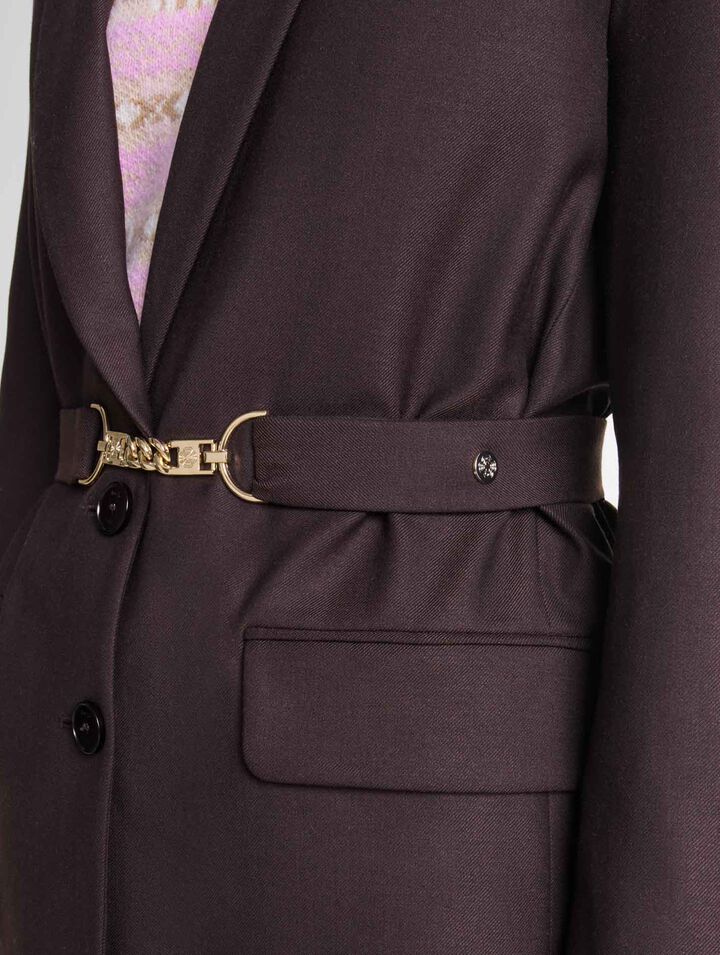 Belted suit jacket