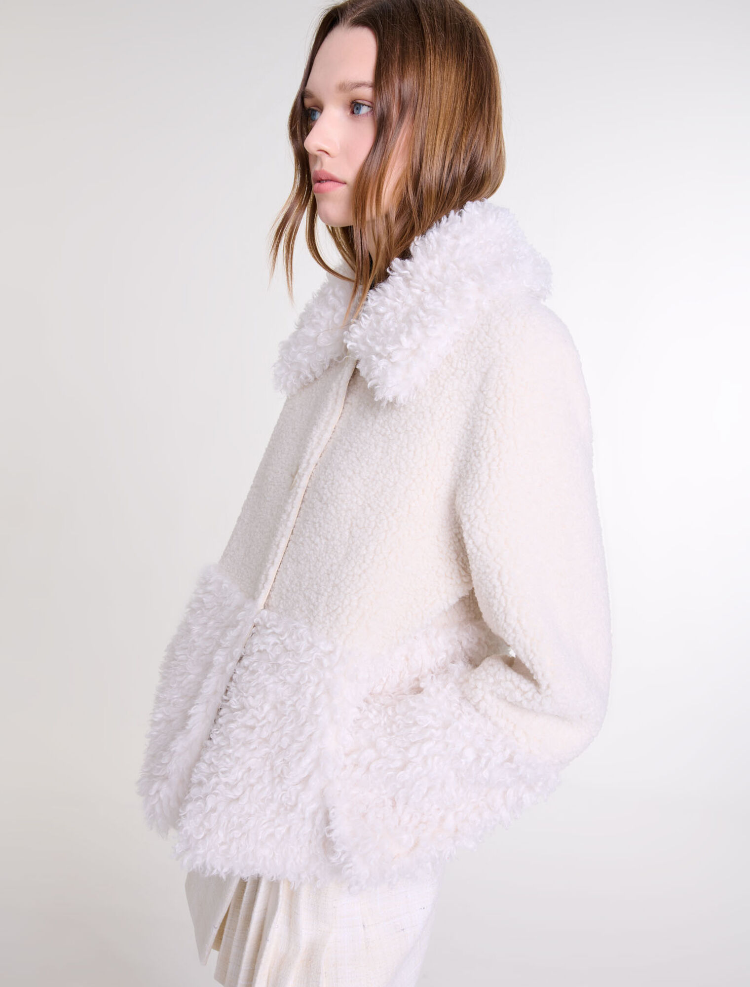 Short fake fur coat