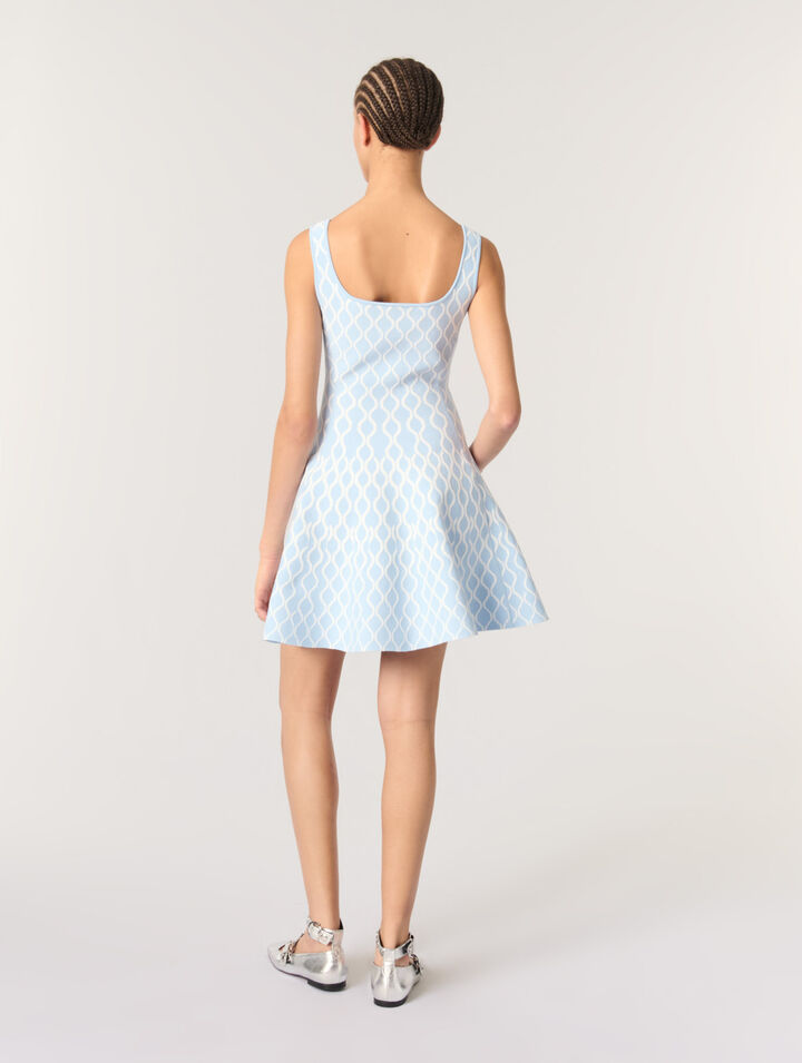 Jacquard knit short dress