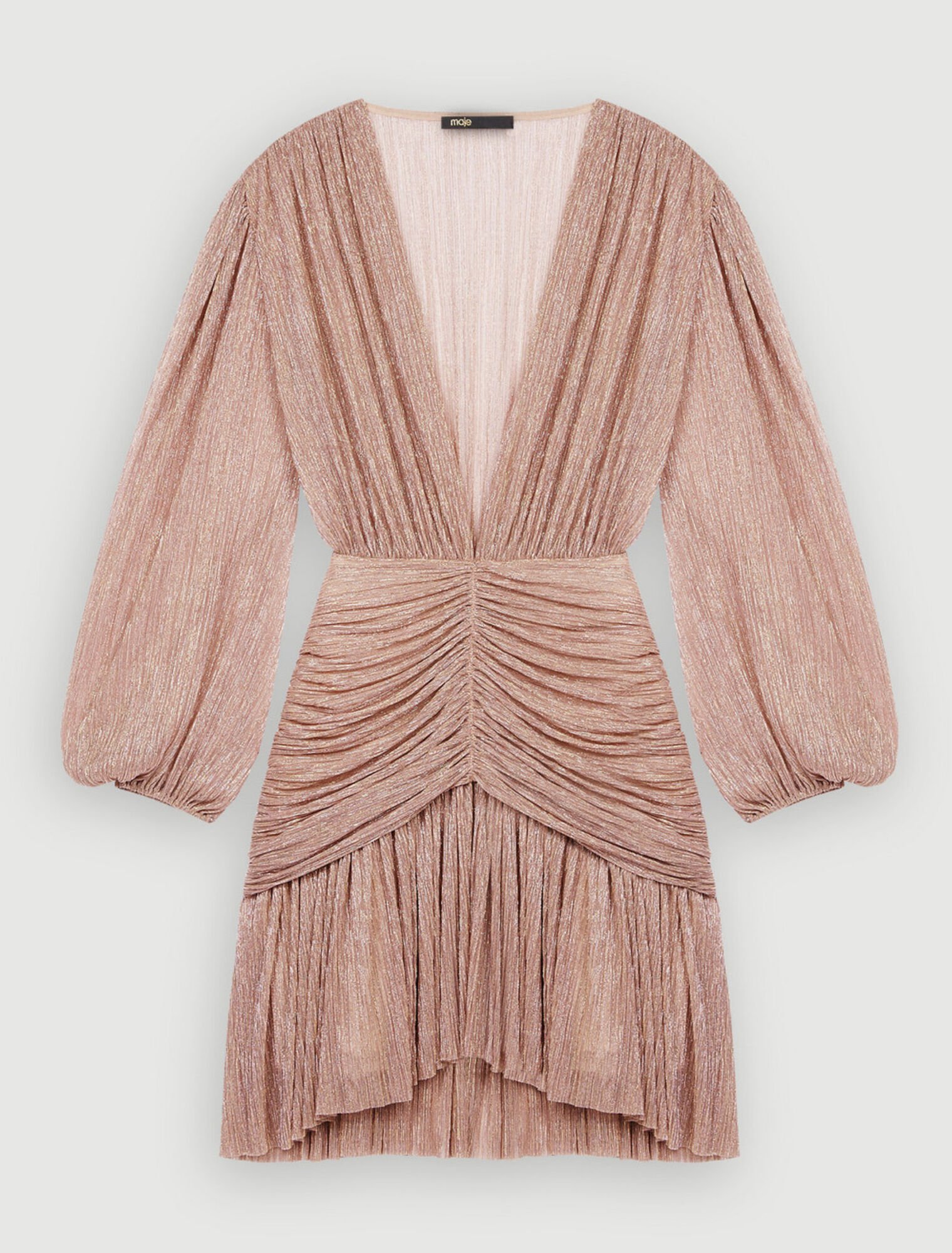 Fully lamé ruched dress