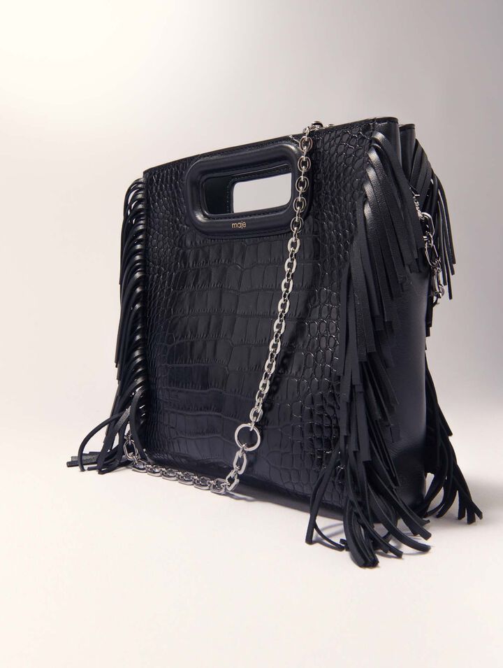 M bag in crocodile-effect leather