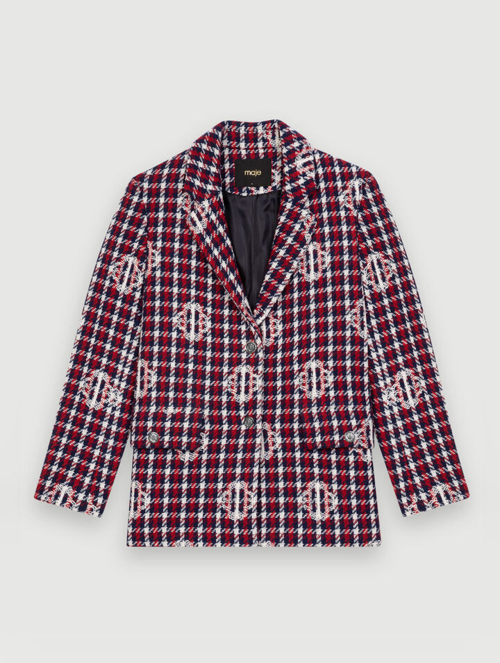 Clover plaid jacquard jacket