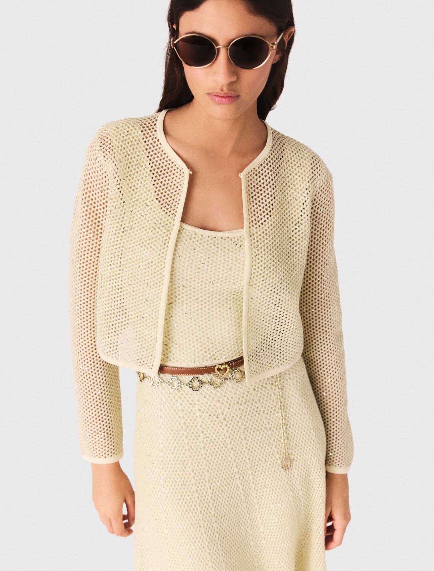 Rhinestone knit cardigan