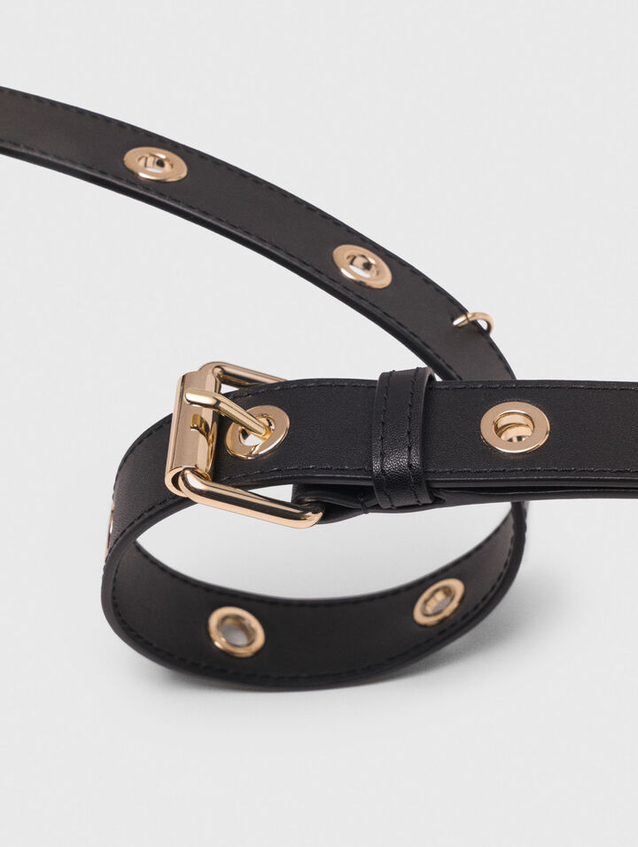 Leather strap with eyelets