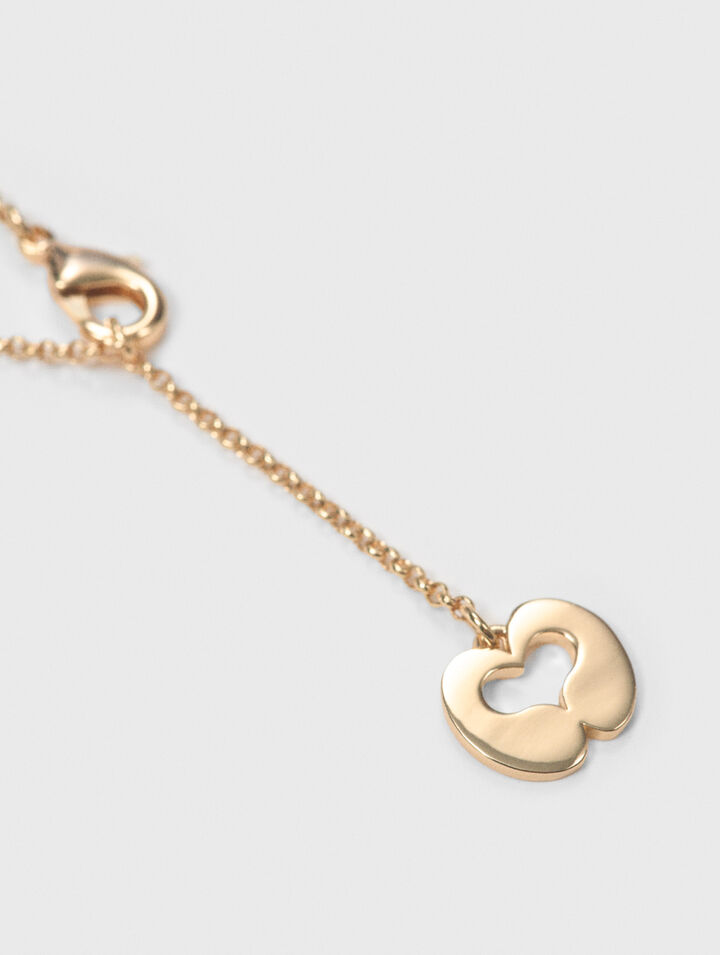 Double rhinestone charm necklace