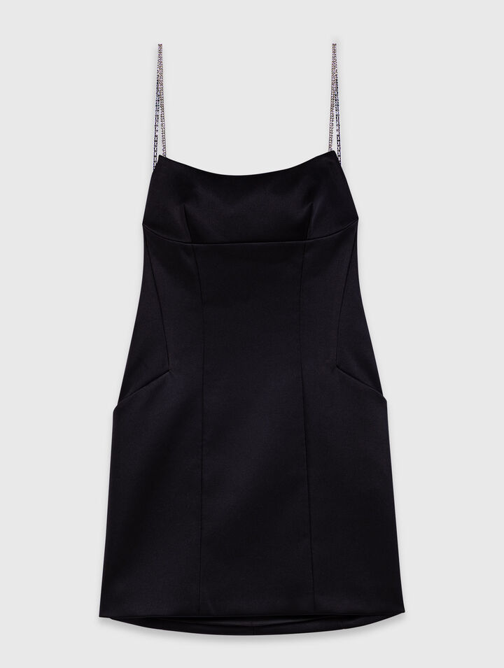 Short backless satin dress
