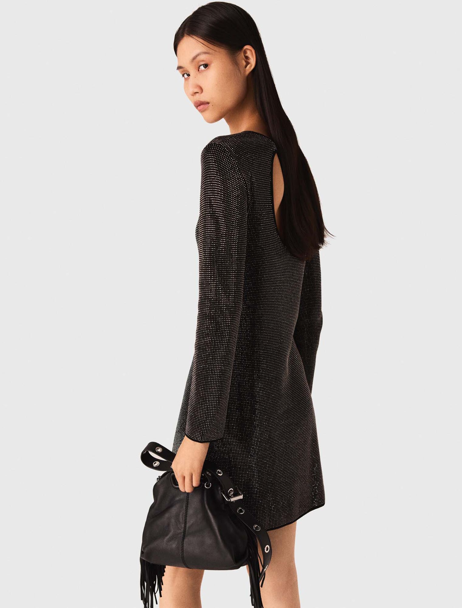 Short rhinestone knit dress
