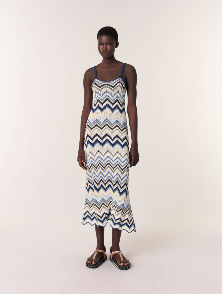 Crochet-knit maxi dress