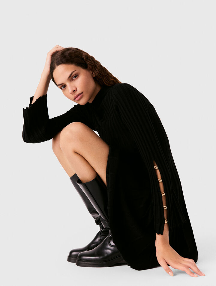 High-neck short skater dress