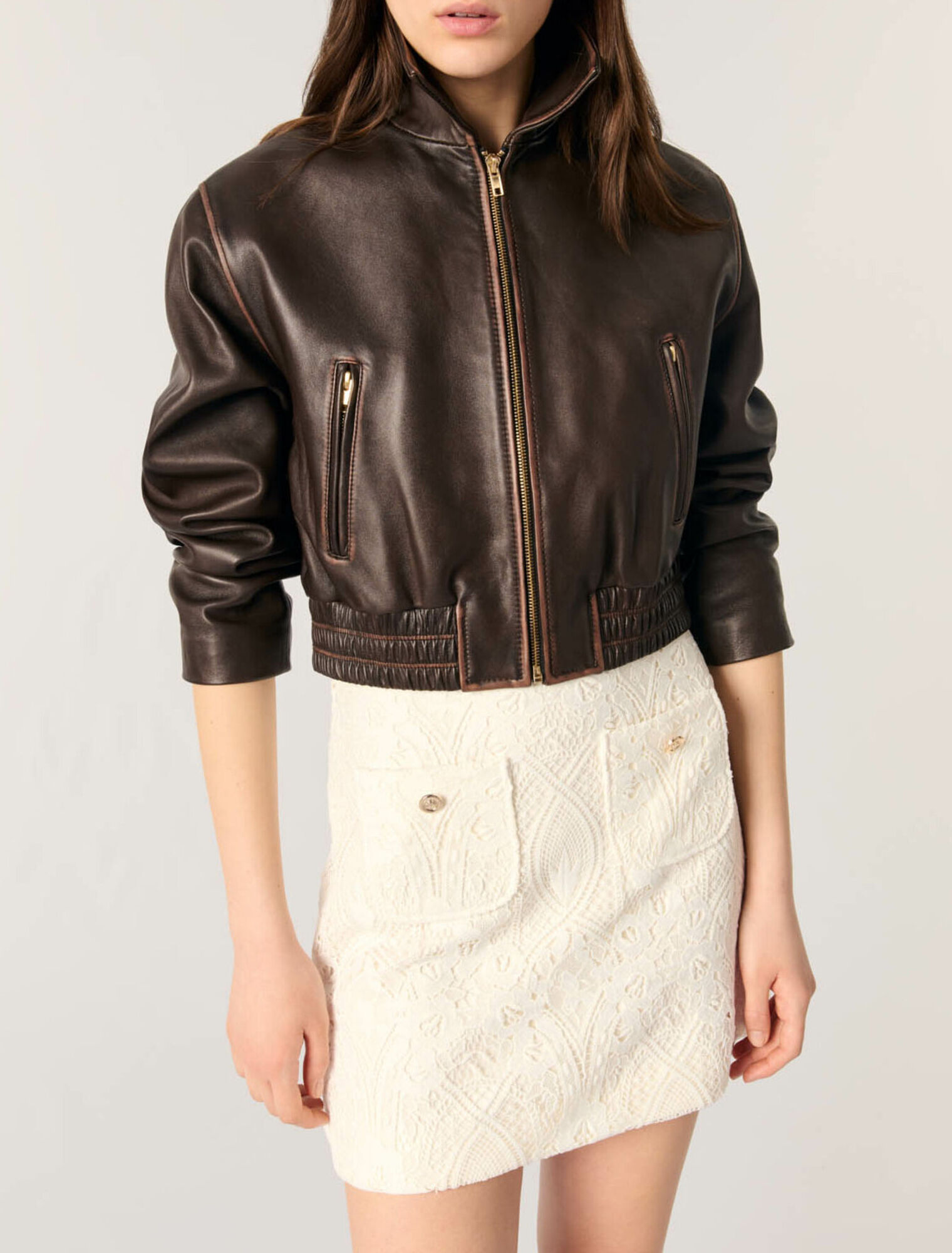 Short guipure skirt