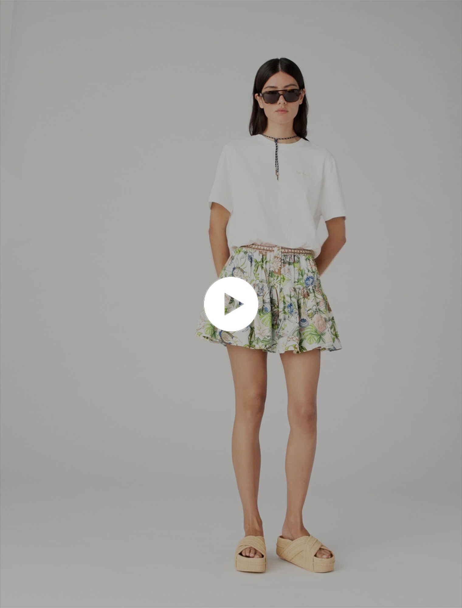 Printed ruffled skirt