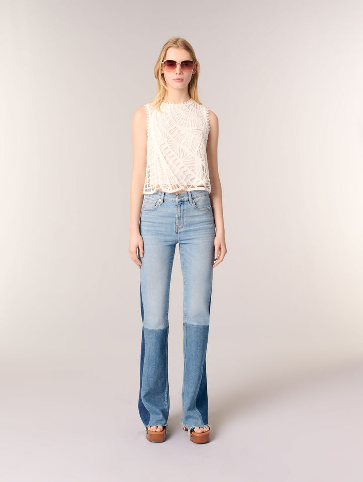 Crochet-knit top