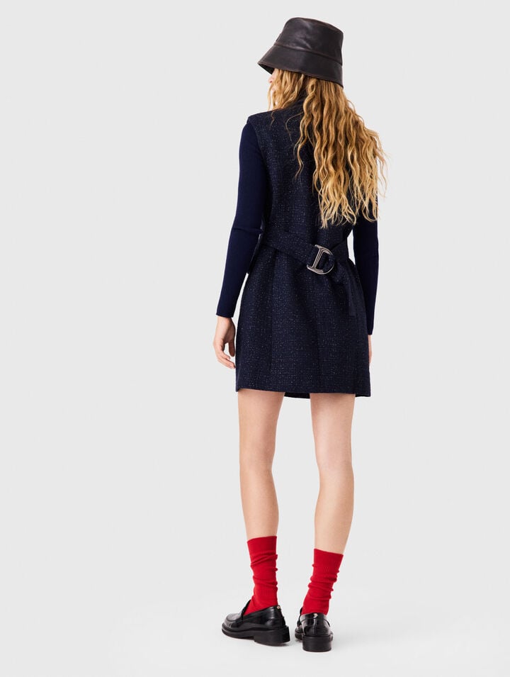Short lurex tweed dress