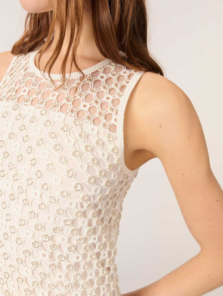 Beaded crochet maxi dress