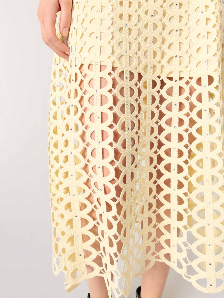 Rhinestone crochet midi dress