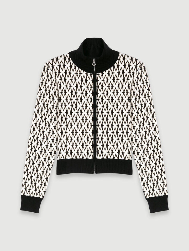 Monogrammed knit cardigan