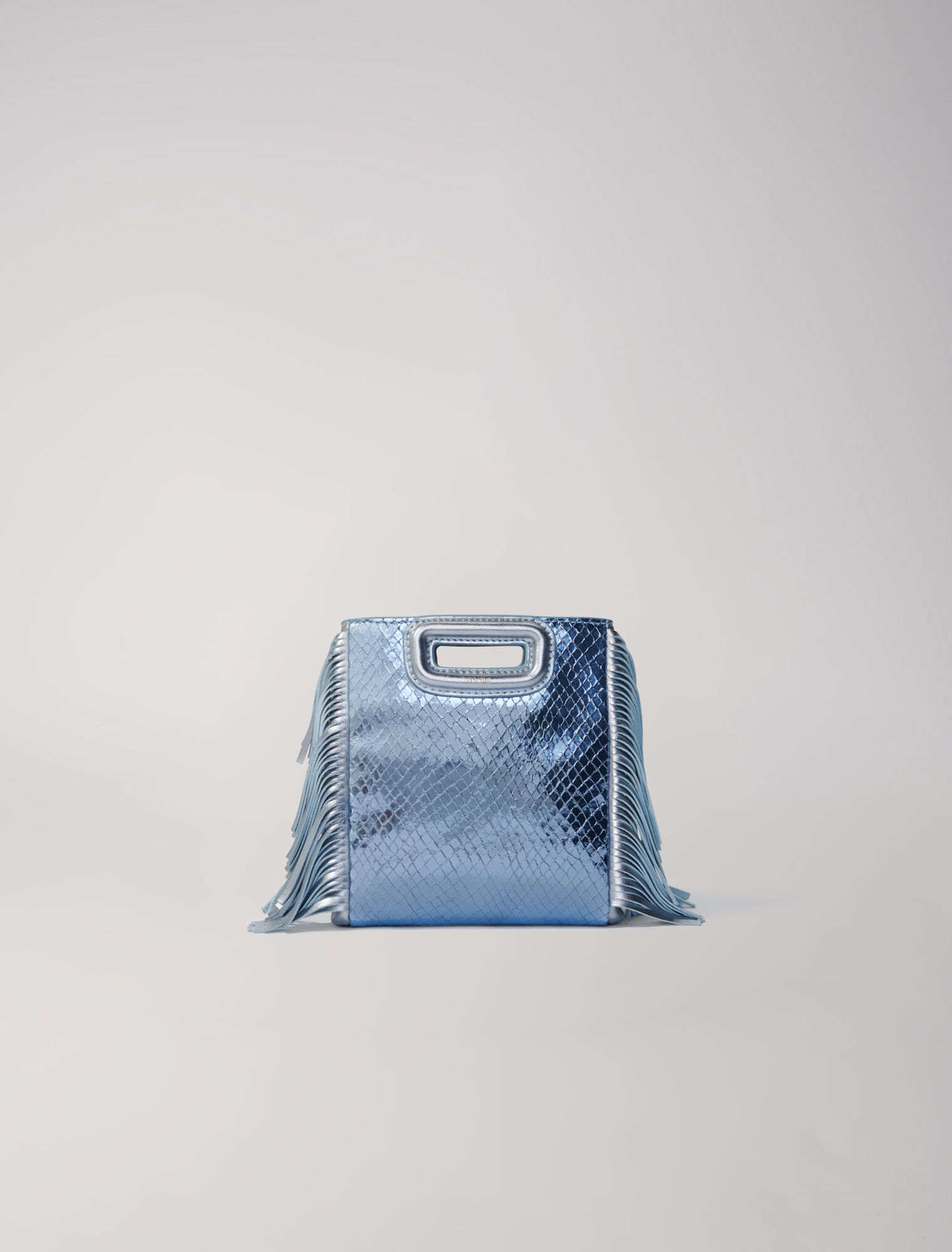 Metallic mock croc mini M bag