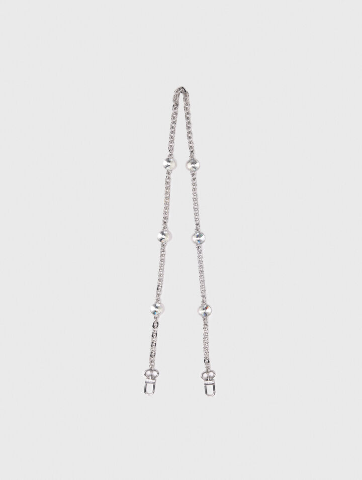 Short rhinestone chain shoulder strap
