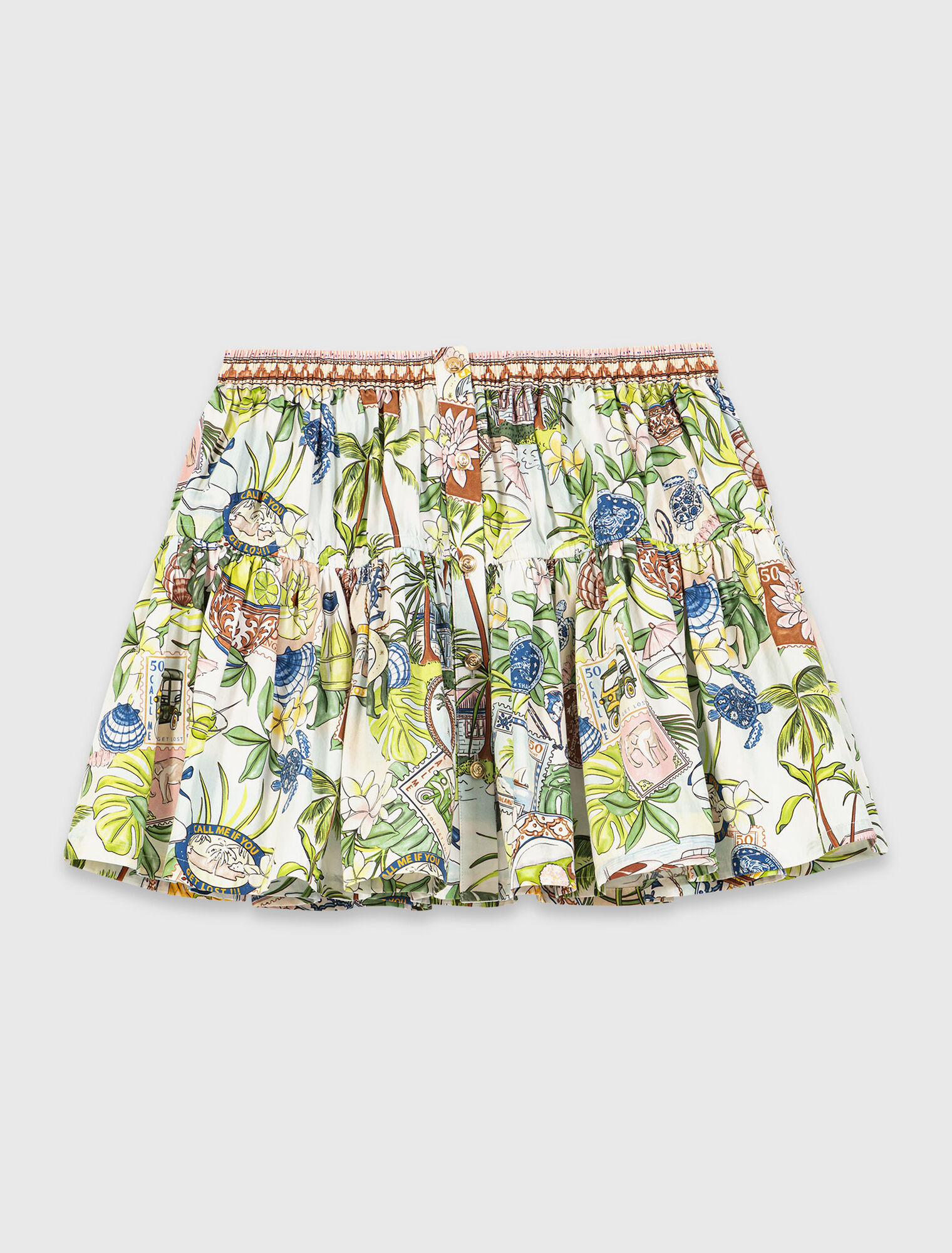 Printed ruffled skirt
