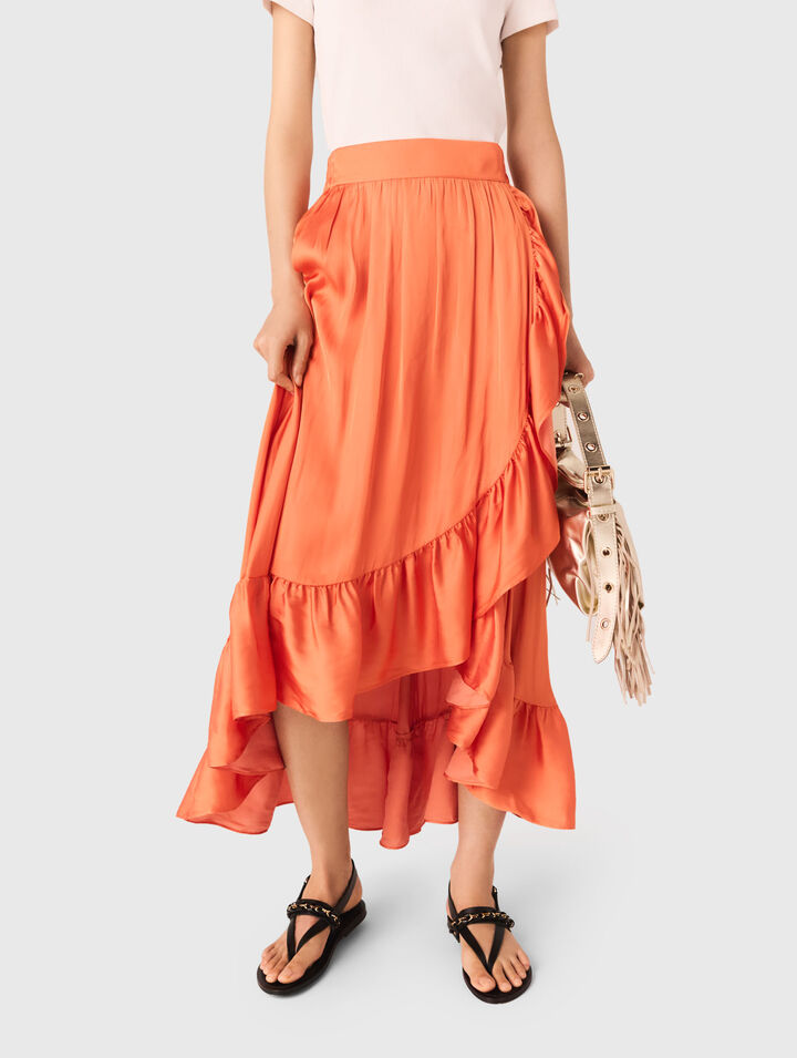 Asymmetric long skirt
