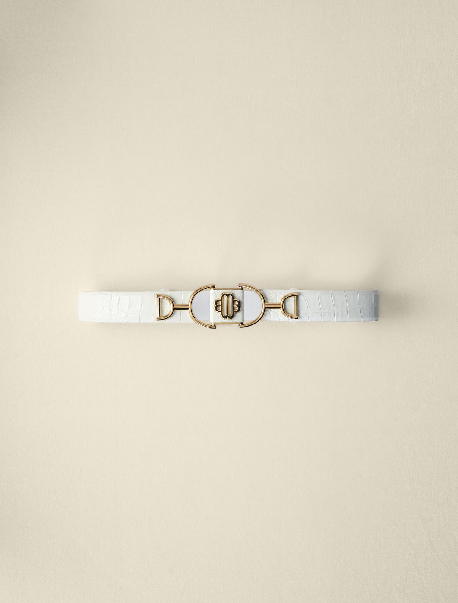 Wide smooth leather belt