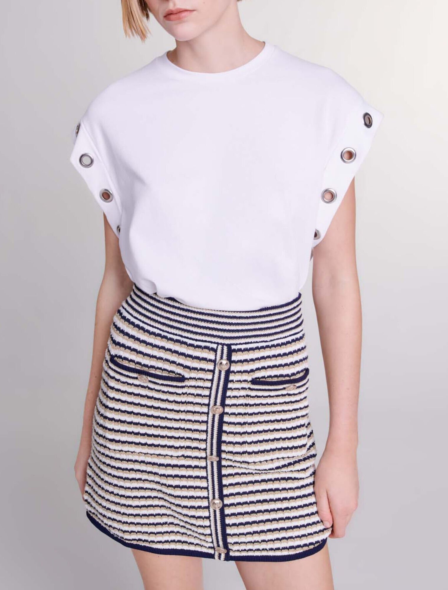 Knit mini skirt