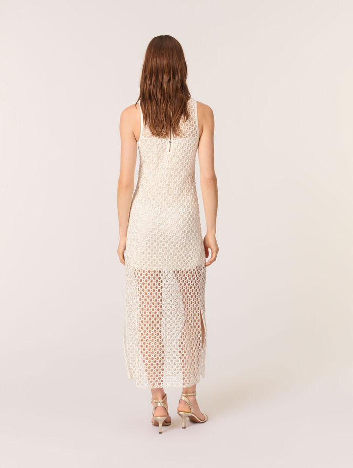 Beaded crochet maxi dress