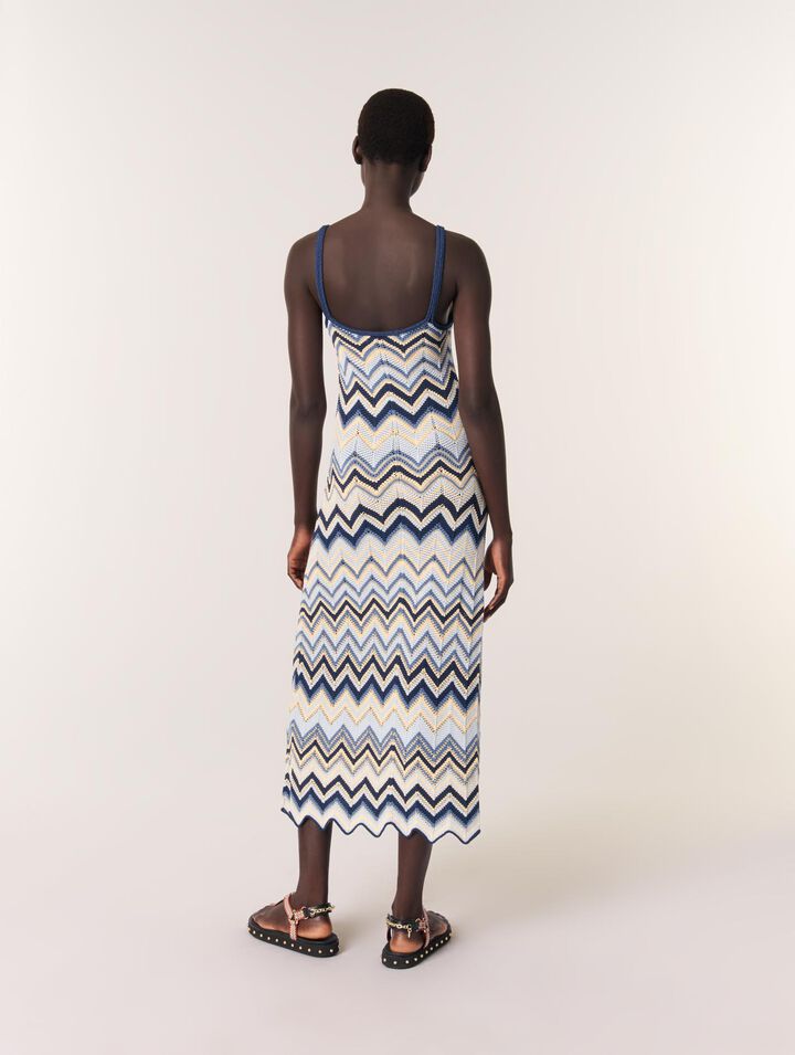 Crochet-knit maxi dress